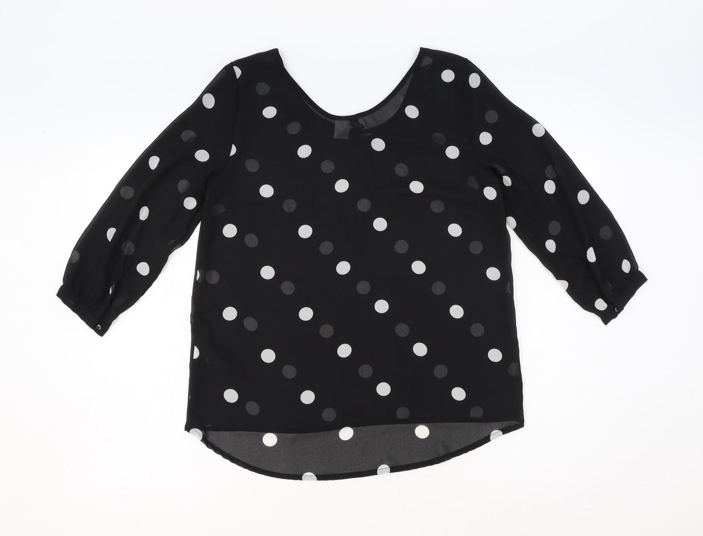 Womens UK Size 8 H&M Black Basic Blouse
