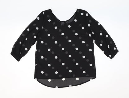 Womens UK Size 8 H&M Black Basic Blouse