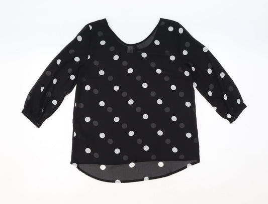 Womens UK Size 8 H&M Black Basic Blouse