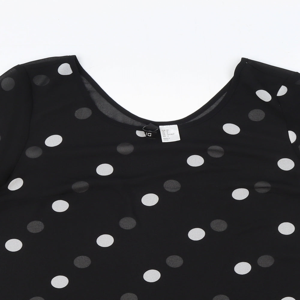 Womens UK Size 8 H&M Black Basic Blouse