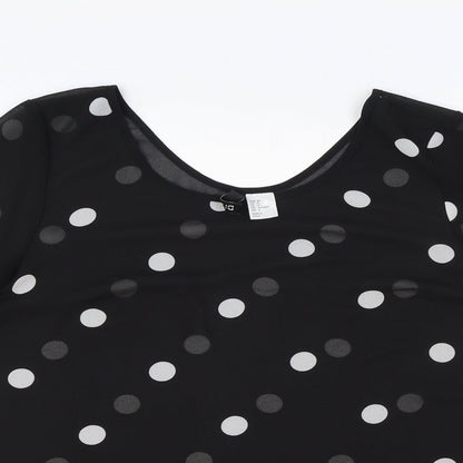 Womens UK Size 8 H&M Black Basic Blouse