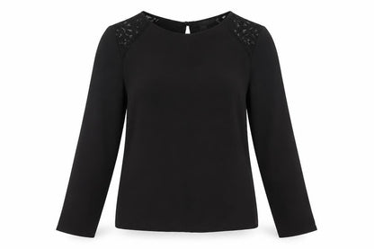 Primark Womens Black Polyester Basic Blouse Size 12 Round Neck
