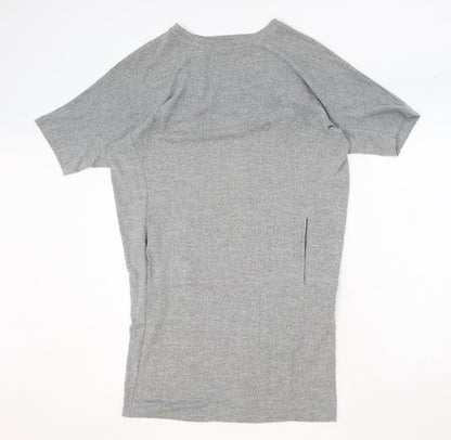 Louche Womens Grey Polyester T-Shirt Dress Size 8 Round Neck Pullover