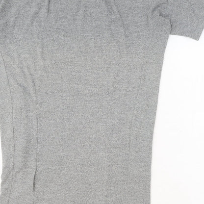 Louche Womens Grey Polyester T-Shirt Dress Size 8 Round Neck Pullover