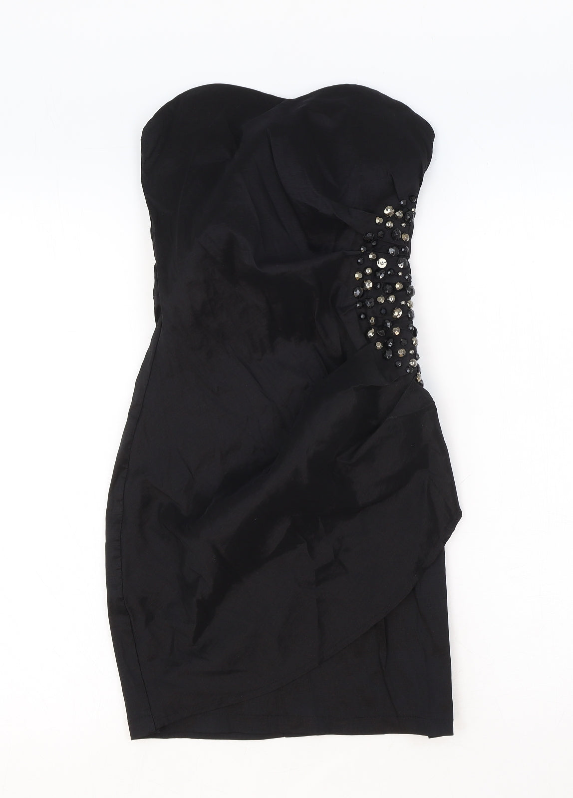 AX Paris Womens Black Polyester Bodycon Size 8 Sweetheart Zip