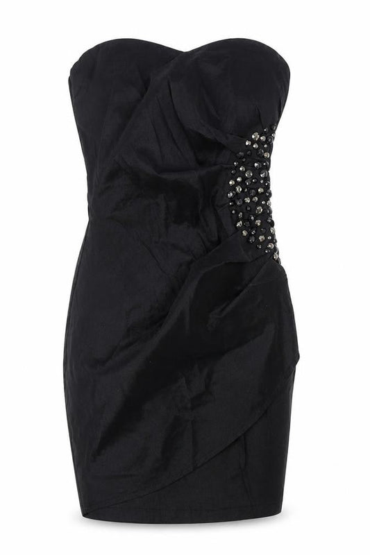 AX Paris Womens Black Polyester Bodycon Size 8 Sweetheart Zip