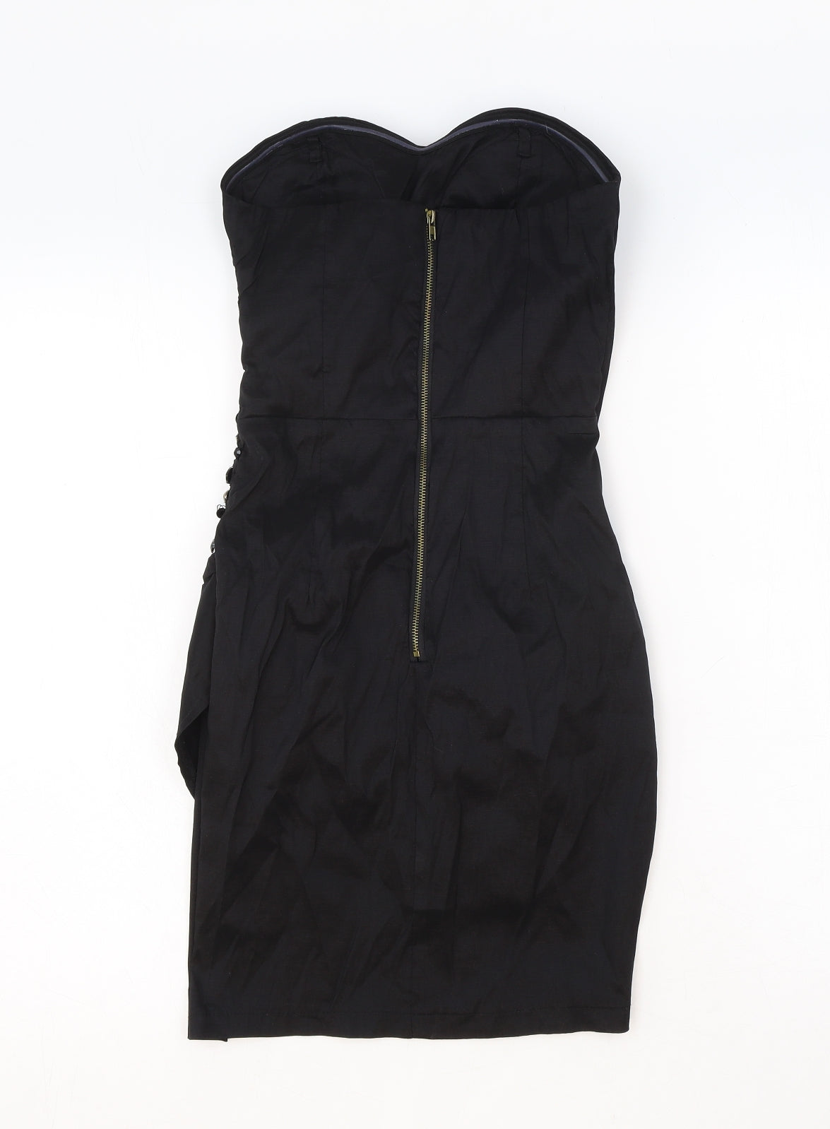 AX Paris Womens Black Polyester Bodycon Size 8 Sweetheart Zip