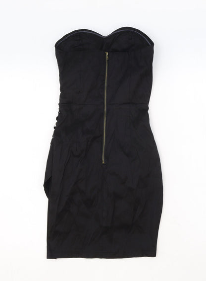 AX Paris Womens Black Polyester Bodycon Size 8 Sweetheart Zip