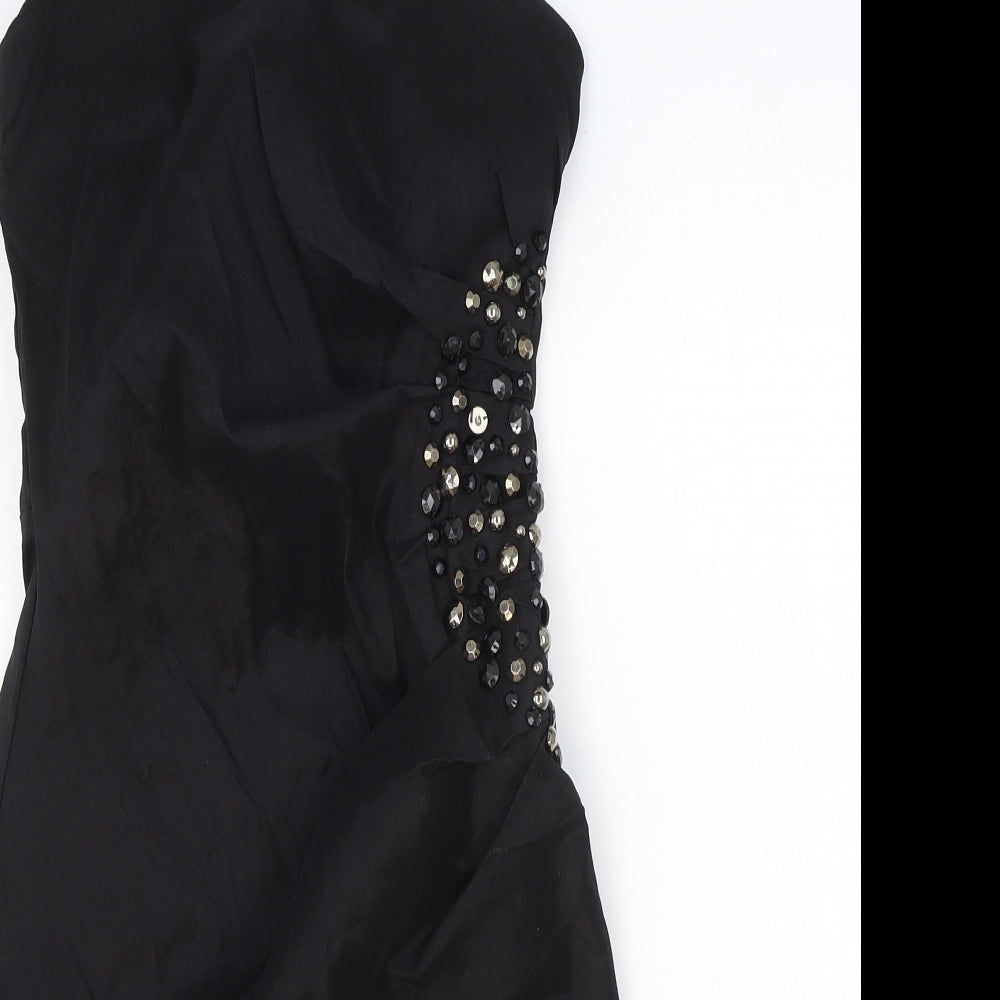 AX Paris Womens Black Polyester Bodycon Size 8 Sweetheart Zip