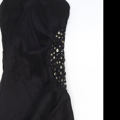 AX Paris Womens Black Polyester Bodycon Size 8 Sweetheart Zip