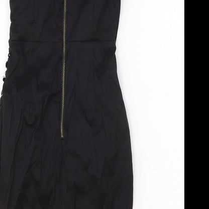 AX Paris Womens Black Polyester Bodycon Size 8 Sweetheart Zip