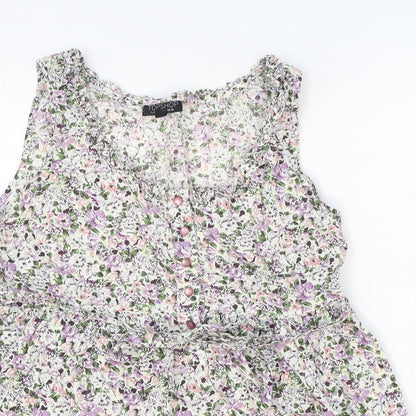 Womens UK Size 10 Topshop White Basic Tank