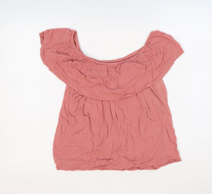 Womens UK Size 10 Garage Pink Basic Blouse