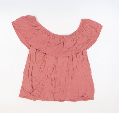 Womens UK Size 10 Garage Pink Basic Blouse