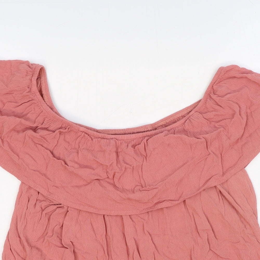 Womens UK Size 10 Garage Pink Basic Blouse