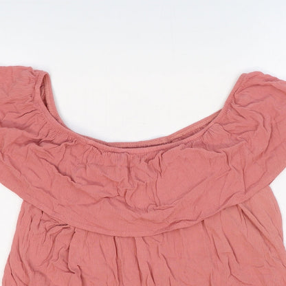 Womens UK Size 10 Garage Pink Basic Blouse