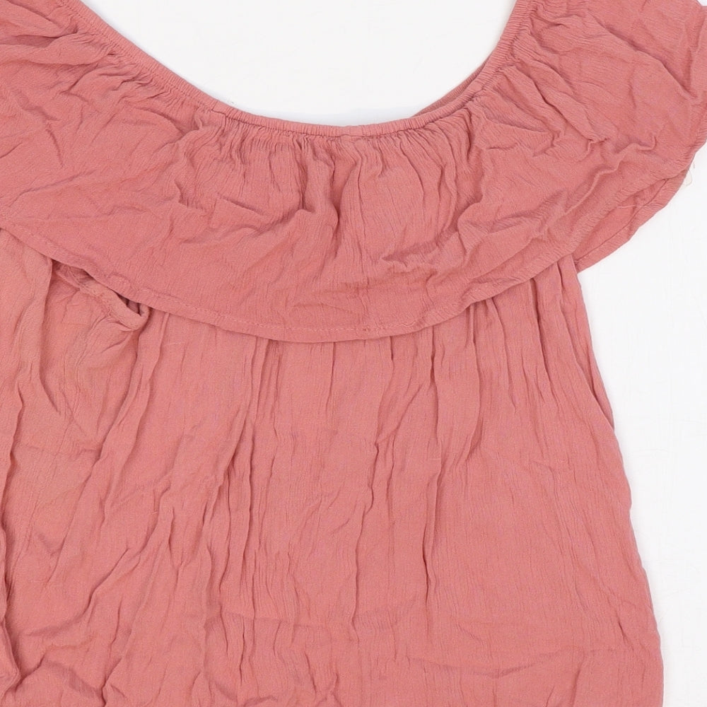 Womens UK Size 10 Garage Pink Basic Blouse
