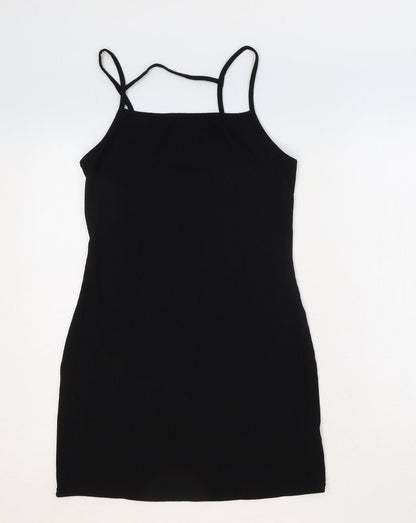 Primark Womens Black Polyester Tank Dress Size S Square Neck Pullover