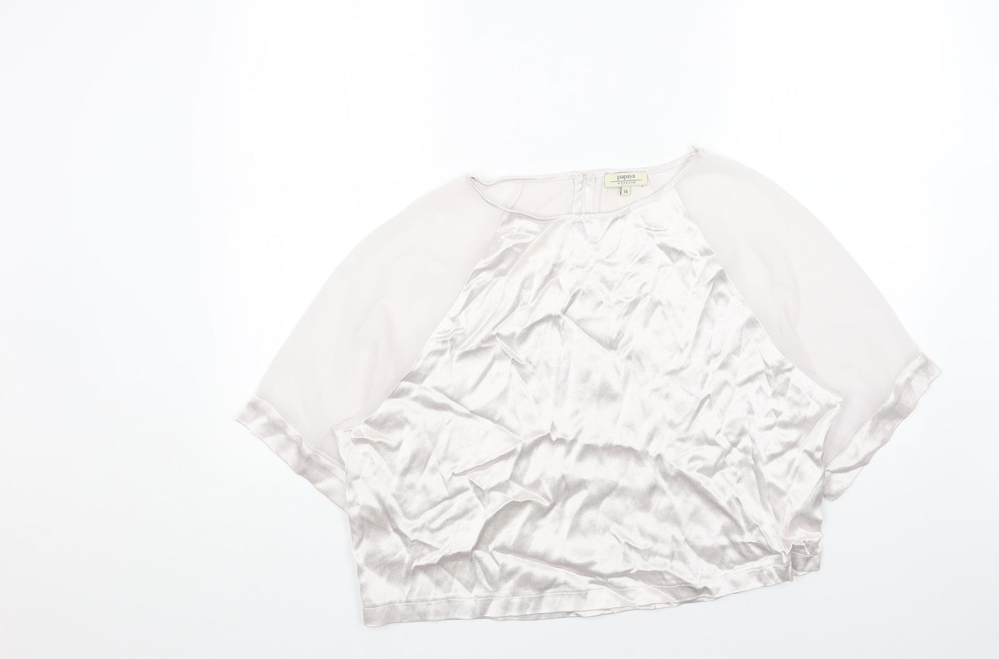 Womens UK Size 14 Papaya Silver Basic Blouse