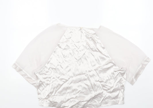Womens UK Size 14 Papaya Silver Basic Blouse