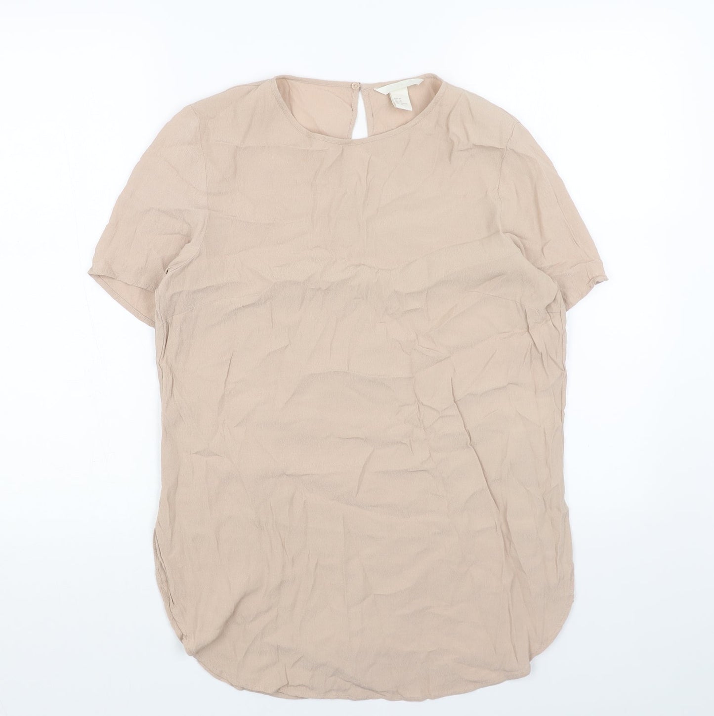 Womens UK Size 12 H&M Beige Basic Blouse