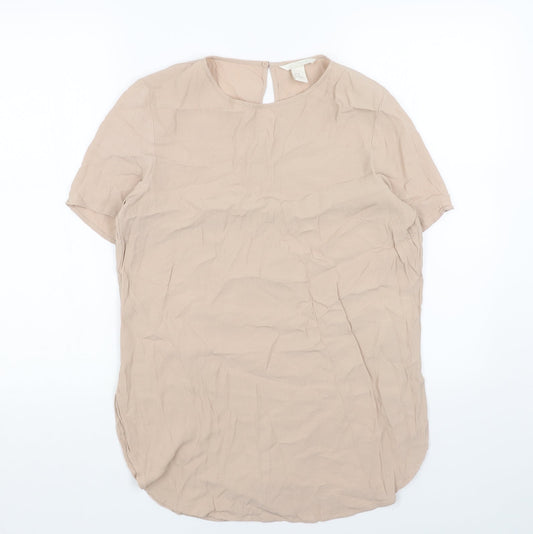 Womens UK Size 12 H&M Beige Basic Blouse
