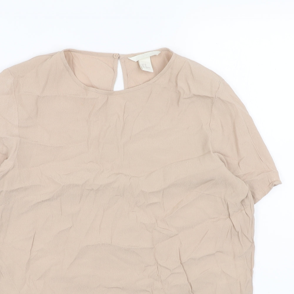 Womens UK Size 12 H&M Beige Basic Blouse
