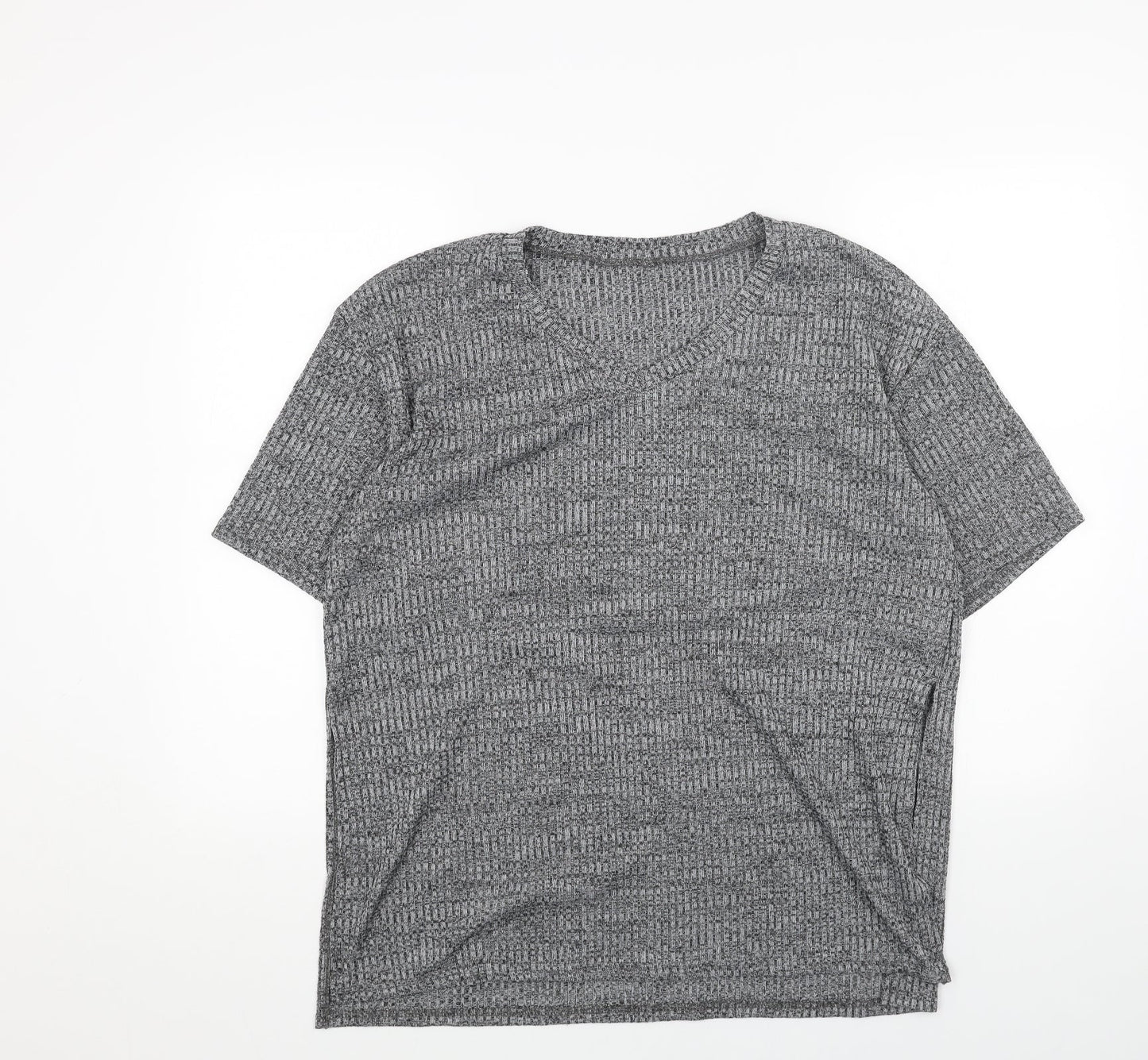 Womens UK Size L Preworn Grey Basic T-Shirt