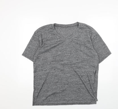 Womens UK Size L Preworn Grey Basic T-Shirt