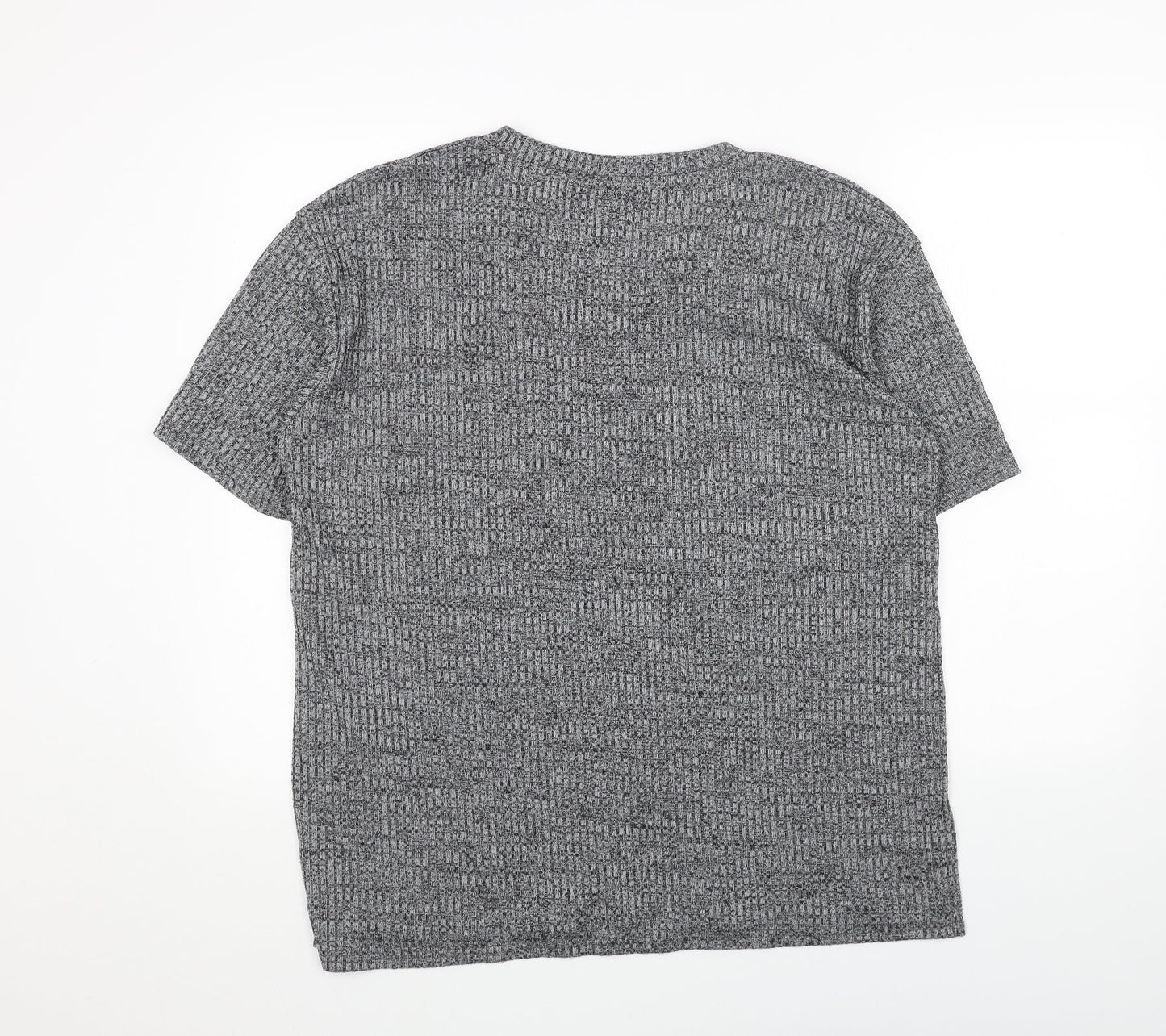 Womens UK Size L Preworn Grey Basic T-Shirt