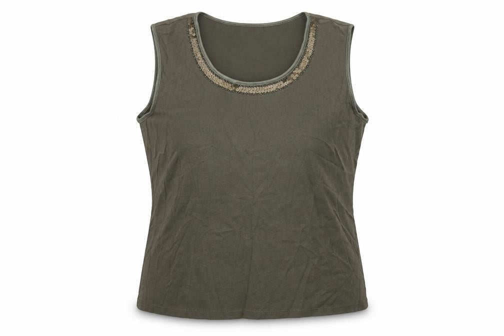 Womens UK Size L CC Green Basic Tank