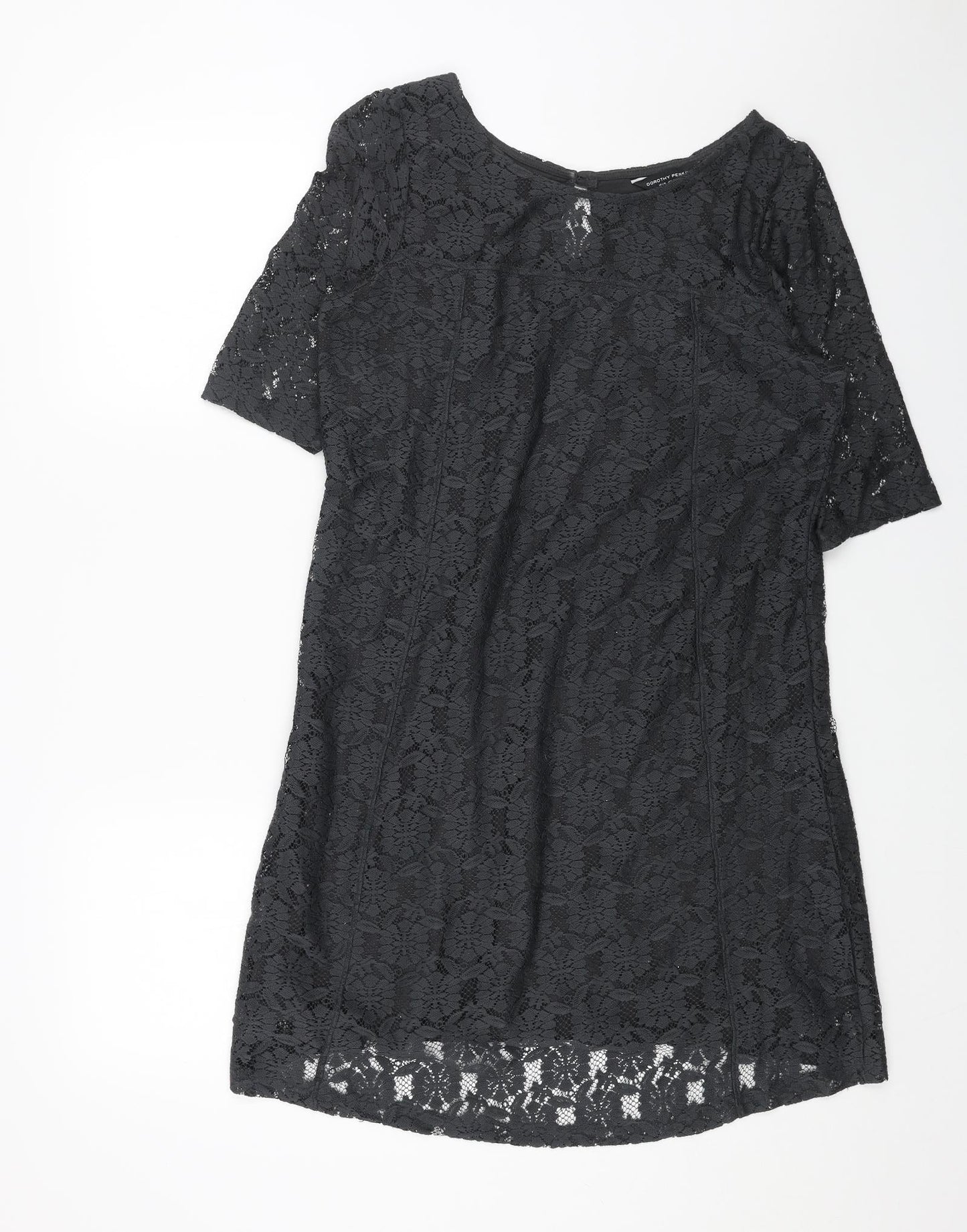 Dorothy Perkins Womens Grey Floral Polyester A-Line Size 14 Round Neck Pullover