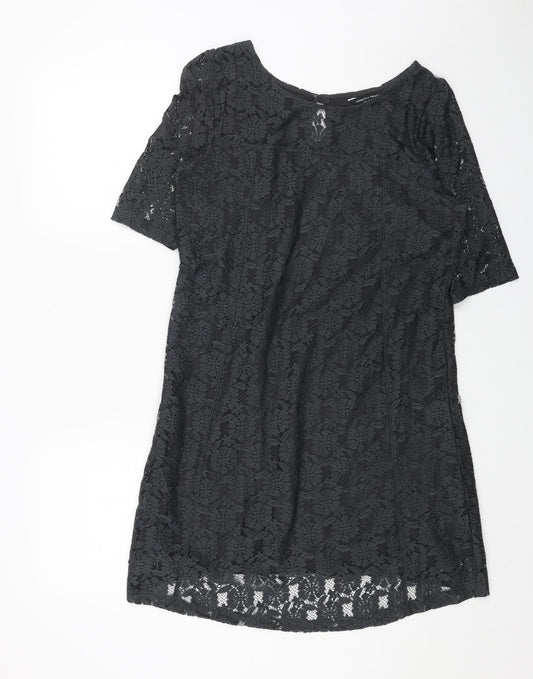 Dorothy Perkins Womens Grey Floral Polyester A-Line Size 14 Round Neck Pullover