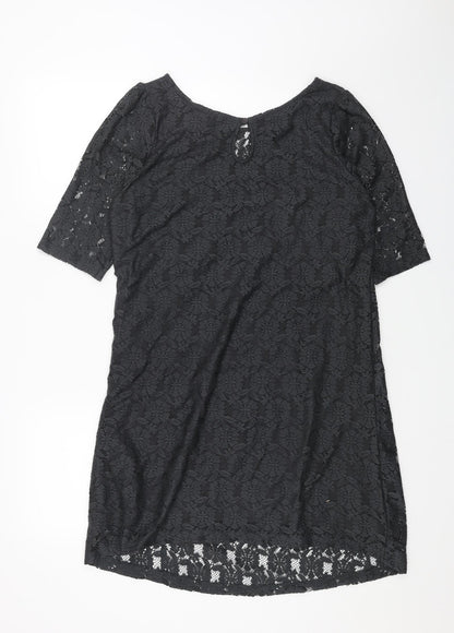 Dorothy Perkins Womens Grey Floral Polyester A-Line Size 14 Round Neck Pullover