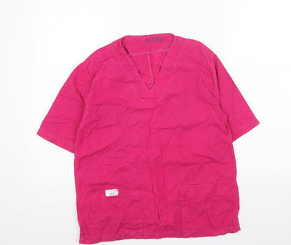 Womens UK Size 3XL Preworn Pink Basic Blouse