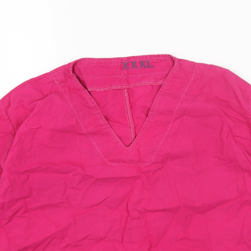 Womens UK Size 3XL Preworn Pink Basic Blouse
