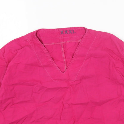 Womens UK Size 3XL Preworn Pink Basic Blouse