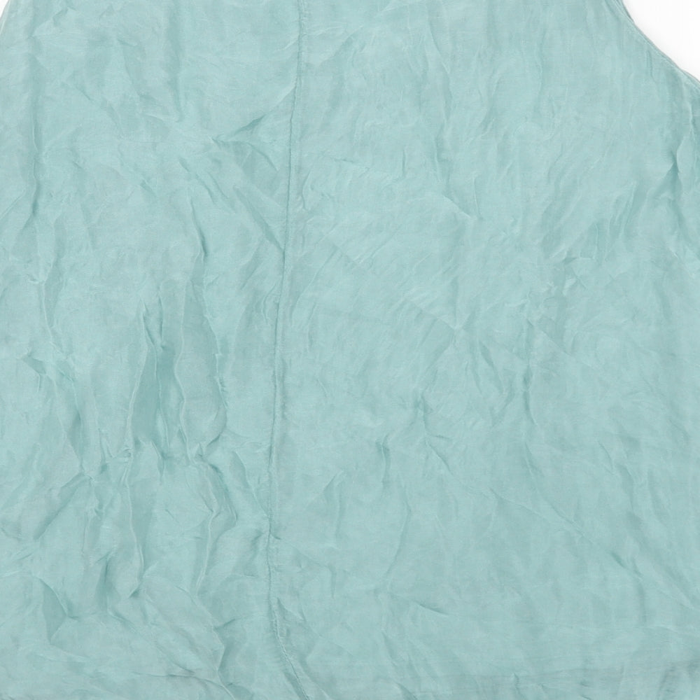 Viola Womens Green Polyester Basic Tank Size L Round Neck