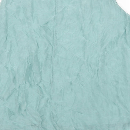 Viola Womens Green Polyester Basic Tank Size L Round Neck