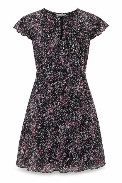 Dorothy Perkins Womens Black Geometric Polyester A-Line Size 8 Boat Neck Zip