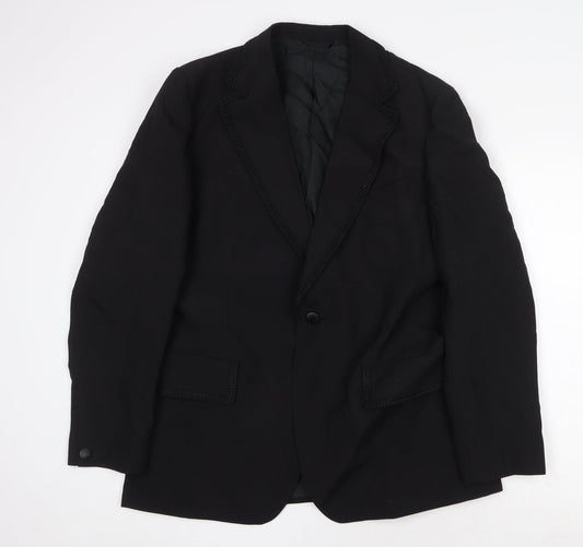 Mens UK Size 40 Trevira Regular Black Suit Jacket