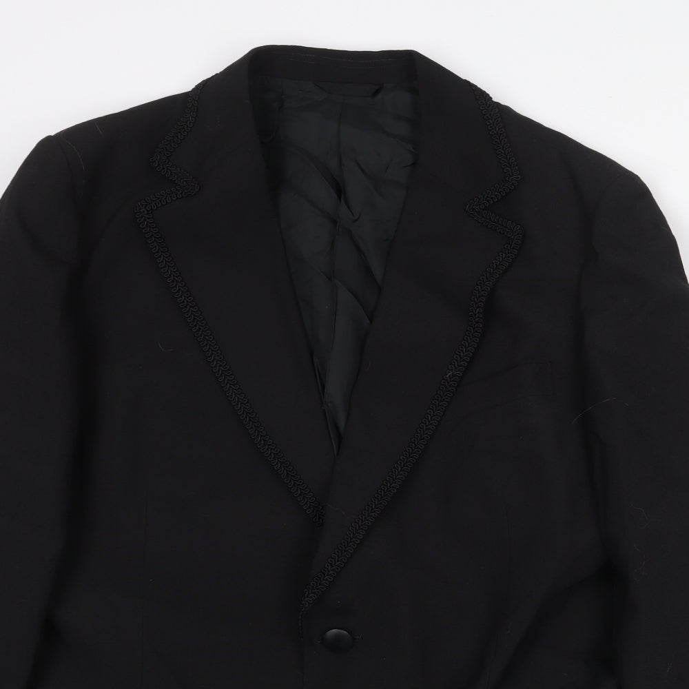 Mens UK Size 40 Trevira Regular Black Suit Jacket