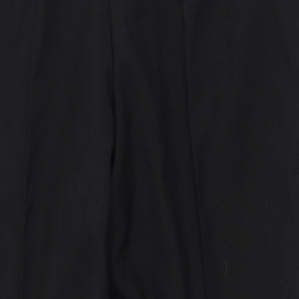 Preworn Mens Black Cotton Dress Pants Trousers Size 36 in Regular Zip