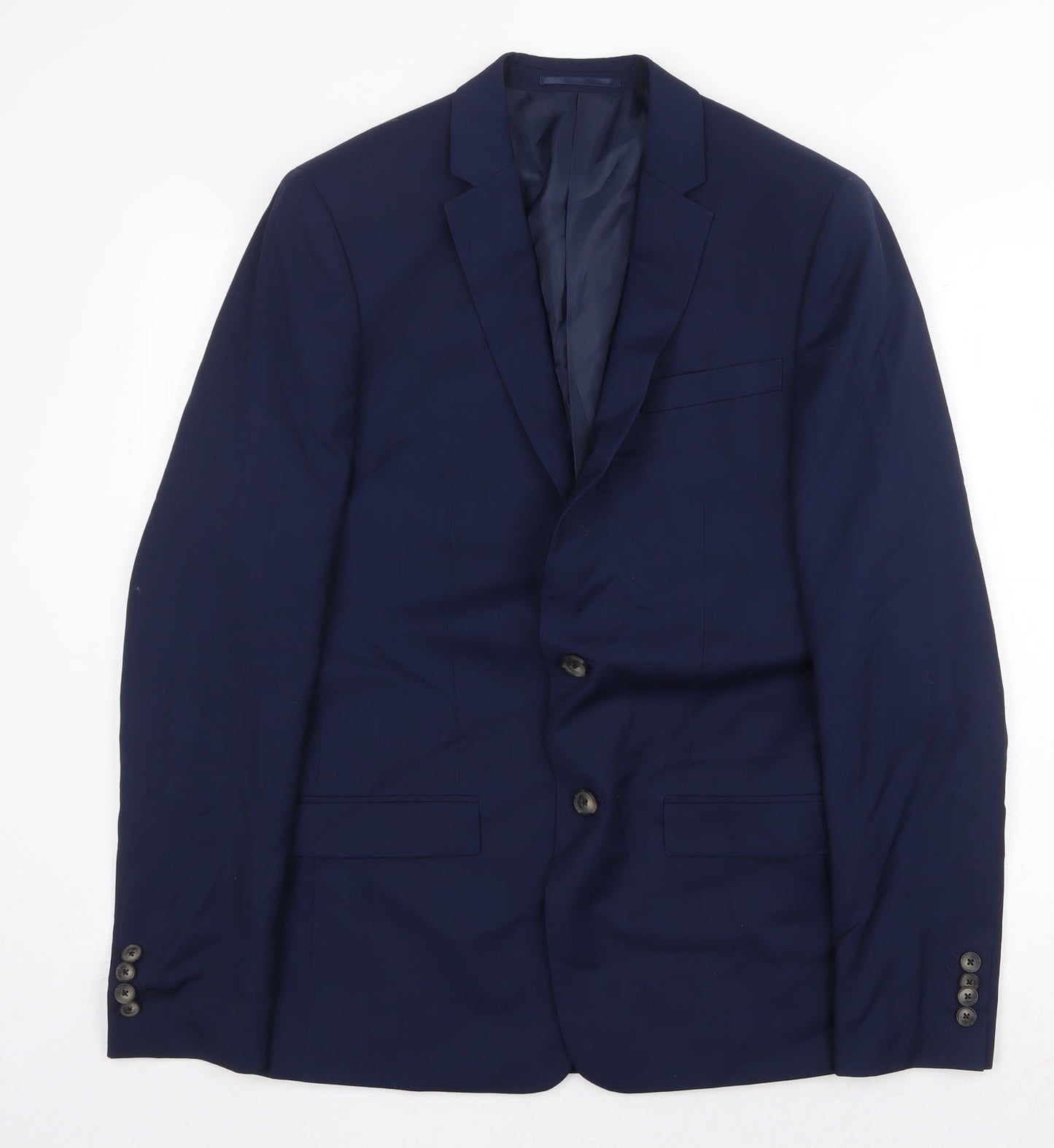 Mens UK Size 38 River Island Regular Blue Suit Jacket