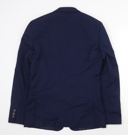 Mens UK Size 38 River Island Regular Blue Suit Jacket