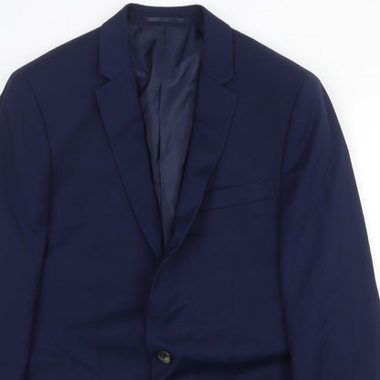 Mens UK Size 38 River Island Regular Blue Suit Jacket