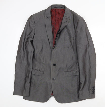 NEXT Mens Grey Polyester Jacket Suit Jacket Size 38 Regular