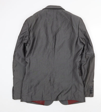 NEXT Mens Grey Polyester Jacket Suit Jacket Size 38 Regular