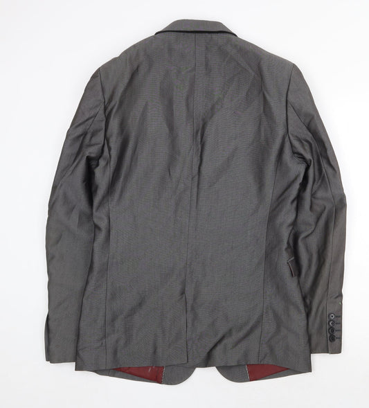 NEXT Mens Grey Polyester Jacket Suit Jacket Size 38 Regular