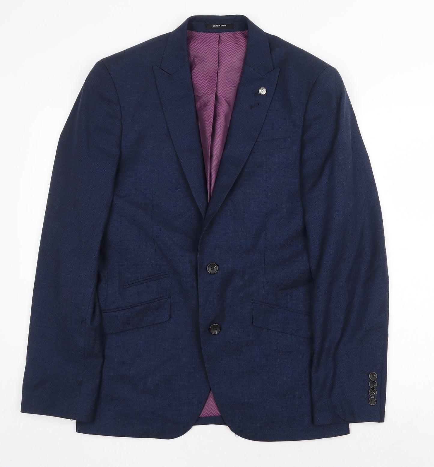 Mens UK Size 38 Cedar Wood State Regular Blue Suit Jacket